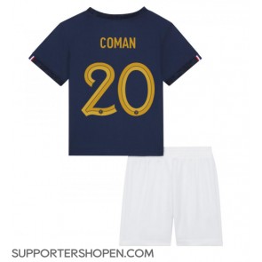 Frankrike Kingsley Coman #20 Hemmatröja Barn VM 2022 Kortärmad (+ korta byxor)